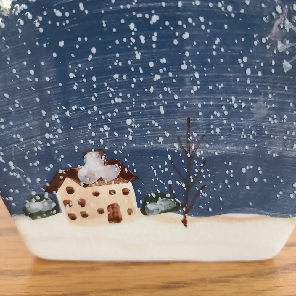 Vintage Ceramic Porcelain Holiday Indoor Outdoor Snowman Birdhouse 4 Bird Lovers